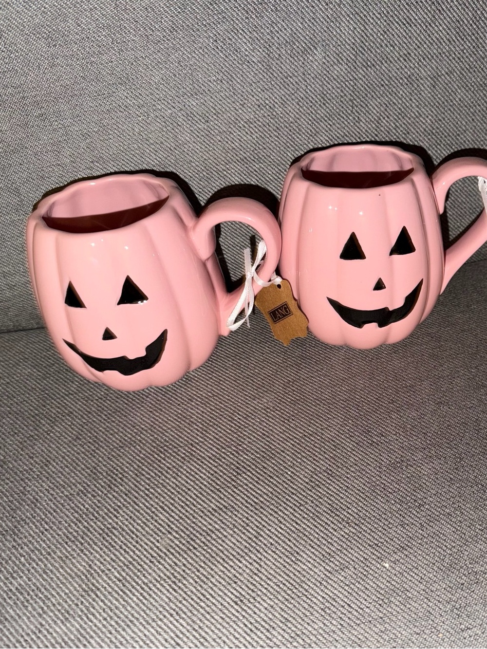 Lang pink pumpkin mugs - 2 NWT